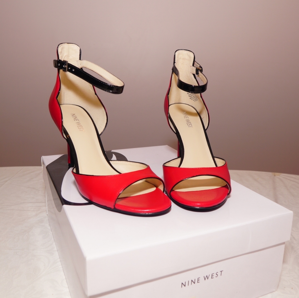 Nine West Leather Open Toe Heels - Picture 3 of 7
